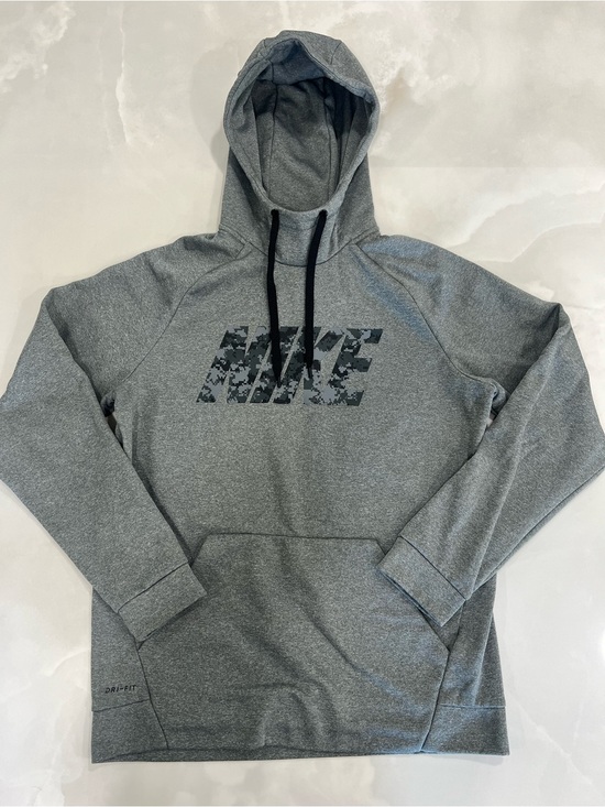 Nike Other - Nike Gray Pullover Hoodie with Camouflage Logo